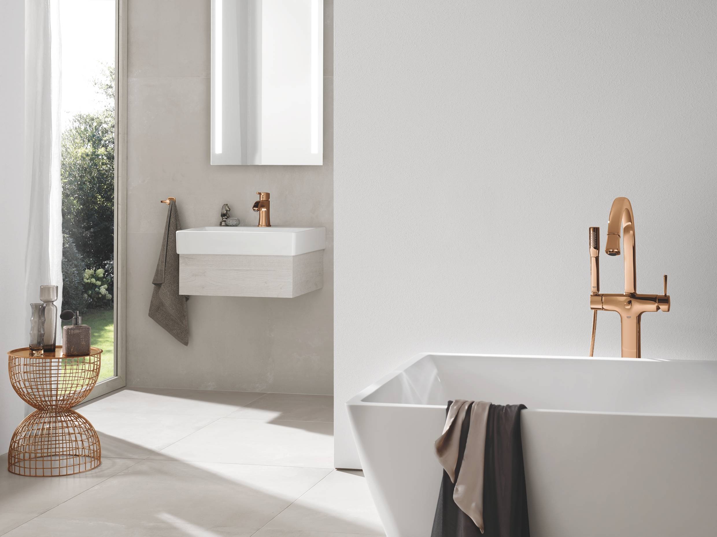 Смеситель для раковины GROHE Grandera с донным клапаном, теплый закат глянец (23303DA0) - Вид №9