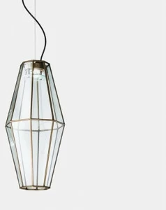 Il Fanale Светодиодная подвесная лампа из латуни и стекла Rilegato Medina o