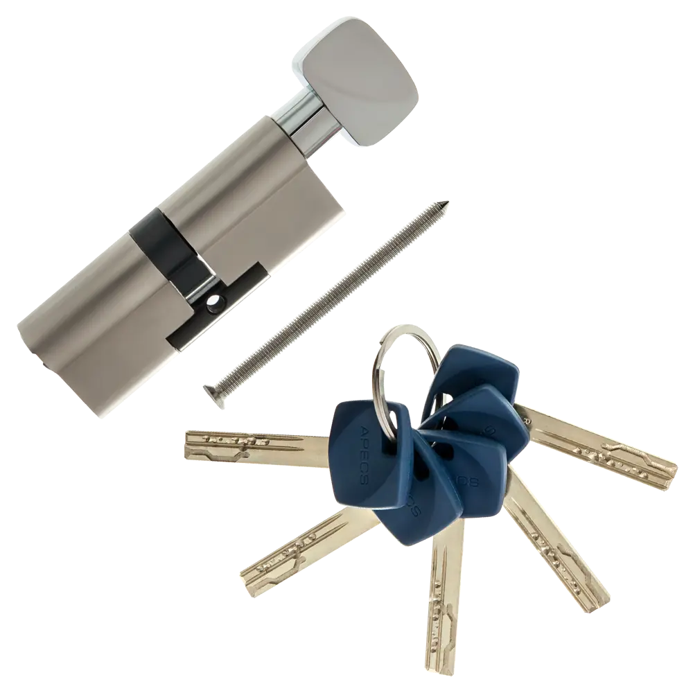 Цилиндр Apecs Premier XR-80-C15-NI, 40x40 мм, ключ/вертушка, цвет никель 82379265 STLM-2194270 ЦИЛИНДР APECS PREM XR-80-C15-NI КЛ-ВЕРТ - Вид №1