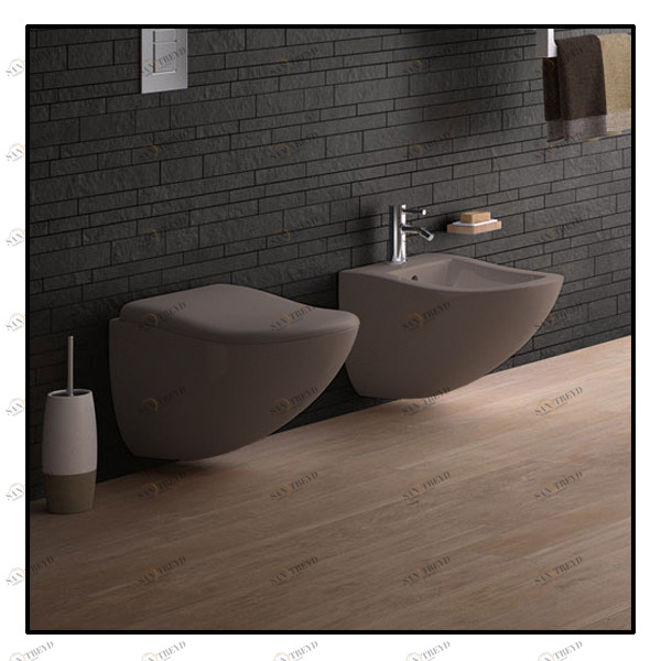 FLVSAN Подвесной унитаз настенный Коричневый Ceramica Cielo FLUID Италия