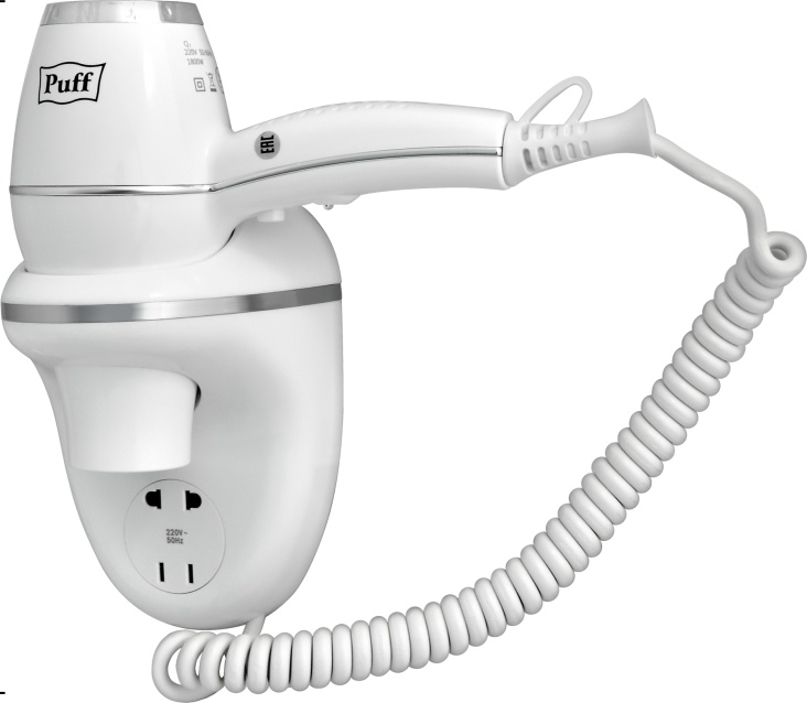 0405.011 Фен для волос с доп розеткой 1800B PUFF  - Вид №7