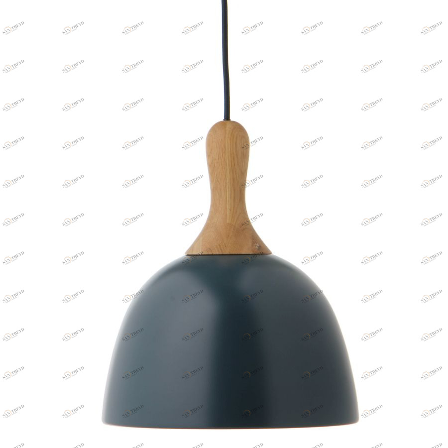 Лампа подвесная Topp, D28 см, синяя матовая/дуб Frandsen 1546304001