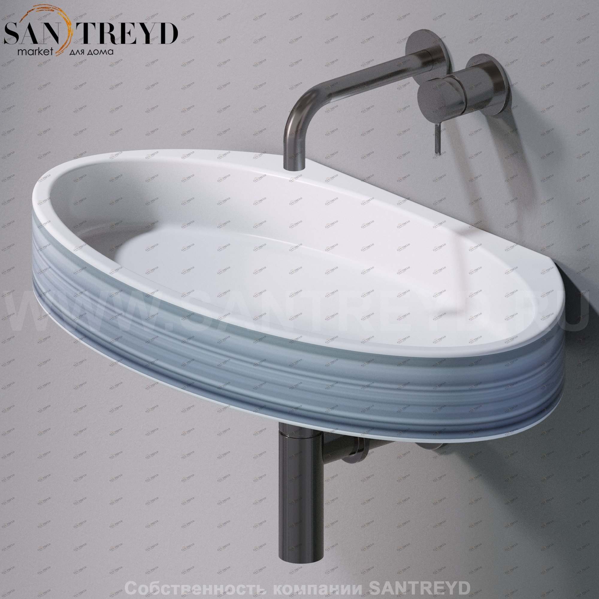 L015T1RPV4.431 Подвесная раковина настенная овальная A. e T. Italia P35 белая AeT ITALIA