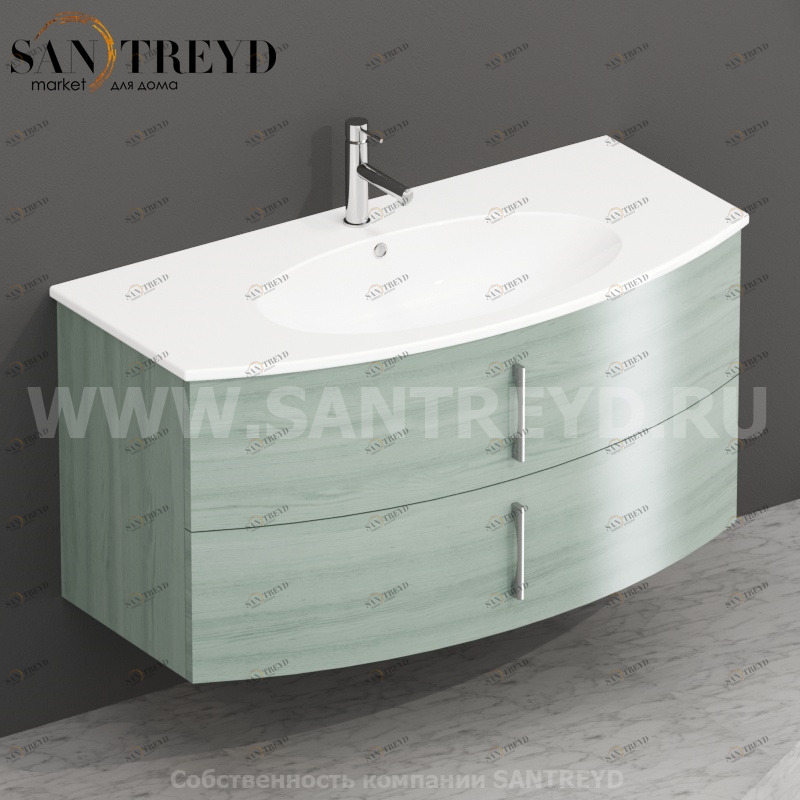 MDMC10Y6007 Тумба с двумя ящиками 100 см зеленая Globo 4ALL Италия Ceramica Globo