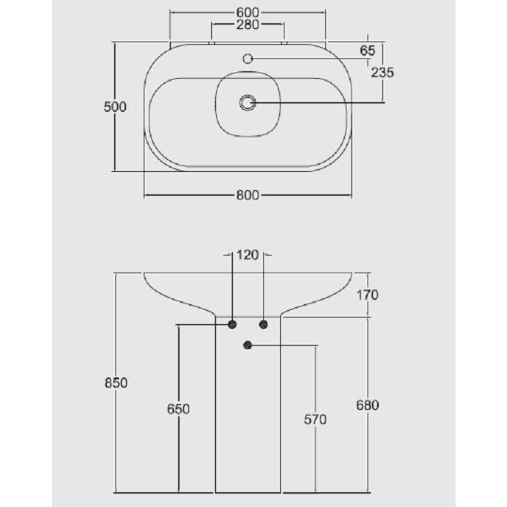 19006 Накладная раковина на столешницу  овальная Ceramica Hidra ABC - Вид №1