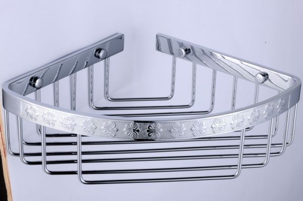 HL072/CR Sanibano, решётка угловая 1-уровневая, длина 22 см, цвет хром 