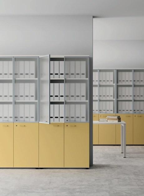 Las Mobili Высокий офисный блок из дерева и стекла с распашными дверями Contenitori universali evo sun-id-1443690 - Вид №2