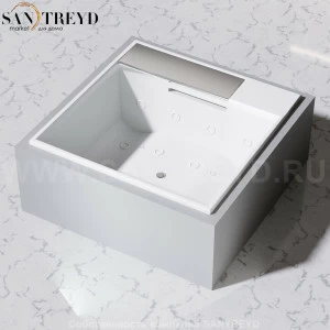 Effegibi WATERDREAM Минибассейн с комбинированной функцией SOURCE + WHIRLPOOL + AIR MILK: 8 гидромассажных форсунок и функция массажа спины 6+6 форсунок и 4  форсунки с многоступенчатым насосом. Размер: длина 208, высота 80,5, ширина 208,4. Нагрузка на по