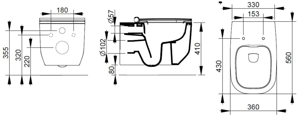 Керамический подвесной туалет без бриды Ceramica Dolomite Alba ARCH-00138928 - Вид №8