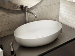 Керамическая столешница овальная раковина