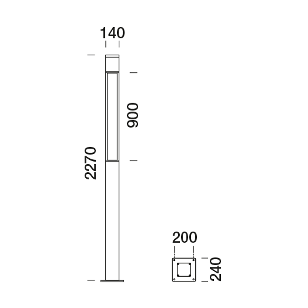 5035663 Уличное освещение  Platek TETRA PARCO  TETRA PARCO H. 2270 mm - LED 4000K  - Вид №10