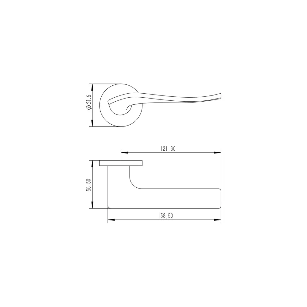 Дверная ручка на розетке Edson EDS-23-R2 без запирания цвет никель STLM-2159187 - Вид №4