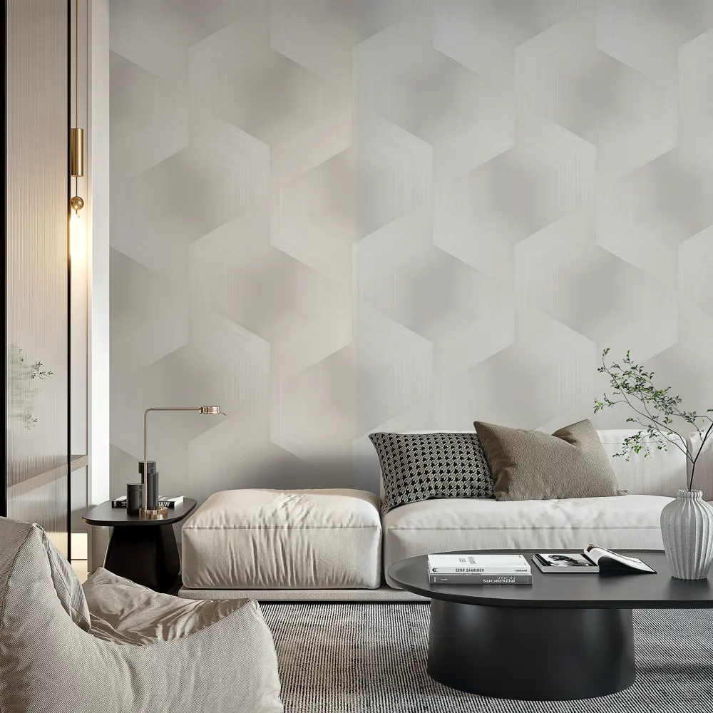 Wallsecret Hudson - флизелиновые обои бежевые с геометрическим узором 89423679 STLM-1577248 - Вид №5