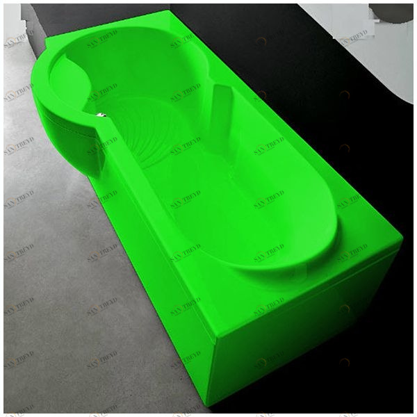 Ванна Gruppo treesse Simona V5671-SX-ZE зелёная прямоугольная правая VTLV5671SXZE