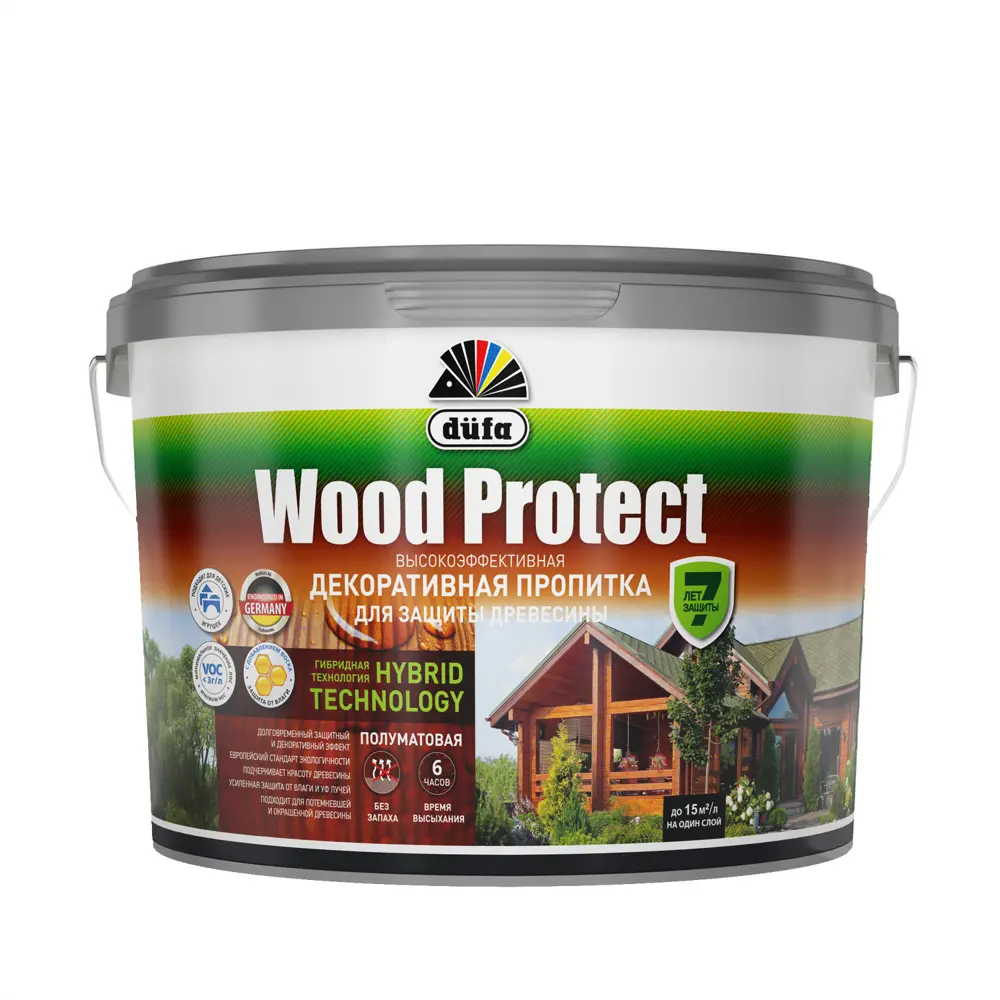 Dufa Wood Protect - защитная пропитка для дерева орех 9 л 89210579 STLM-0857926 - Вид №1