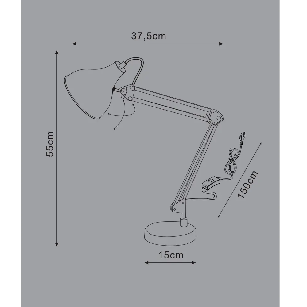 Рабочая лампа Inspire Ennis цвет белый 82551258 STLM-2014234  - Вид №9