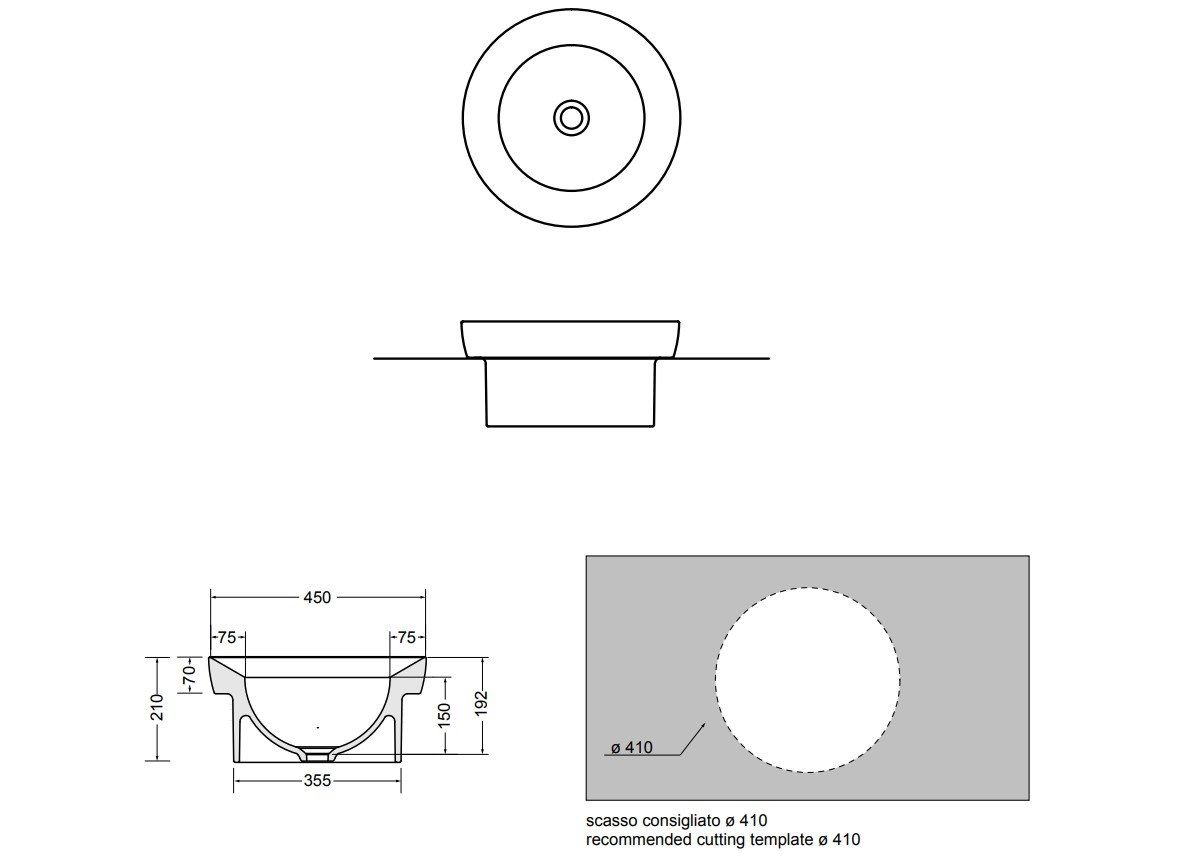 Керамическая круглая раковина для раковины Axa DP ARCH-00060399 - Вид №2