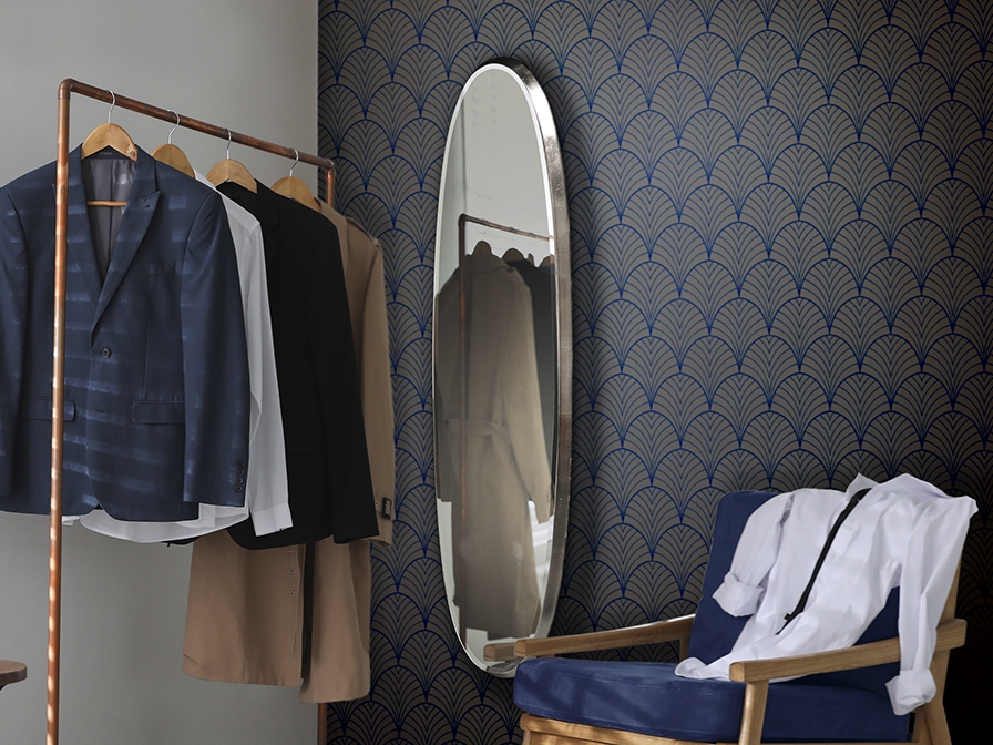 109233 Зеркало овальное 136x36 серебряное Schuller Aries - Вид №3