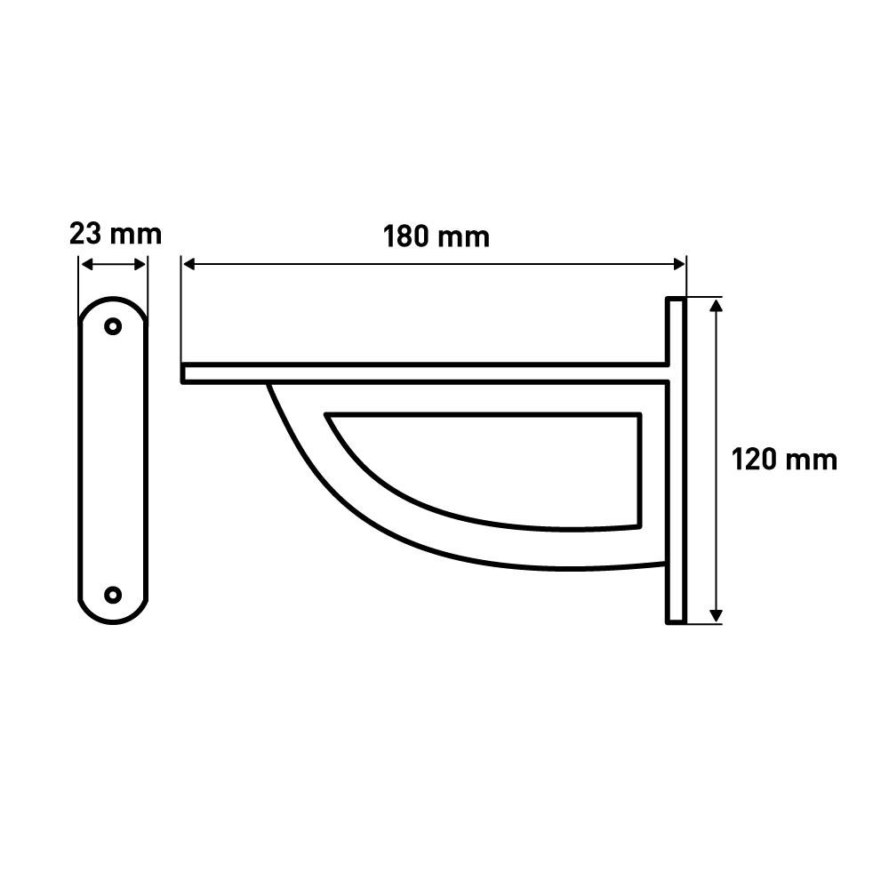 Кронштейн  D-WALL, 180x120х23 мм, черный LJPS0145 Public Steel Россия  - Вид №5