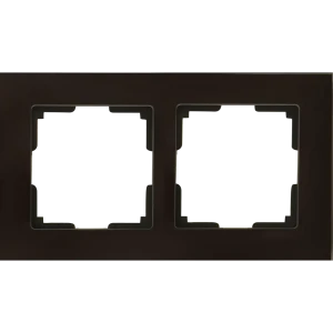 Рамка для розеток и выключателей Werkel Favorit 2 поста стекло цвет коричневый