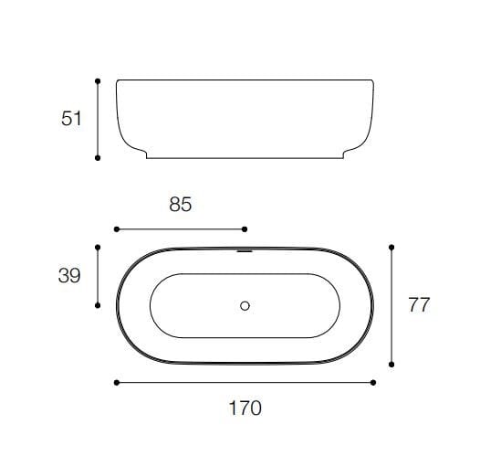 Овальная ванна в центре комнаты в Cristalplant® Falper Homey ARCH-00040159 - Вид №3
