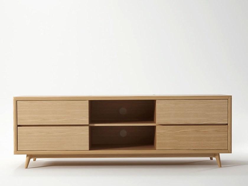 KARPENTER Низкая деревянная тумба под телевизор Vintage sun-id-1382784 - Вид №2