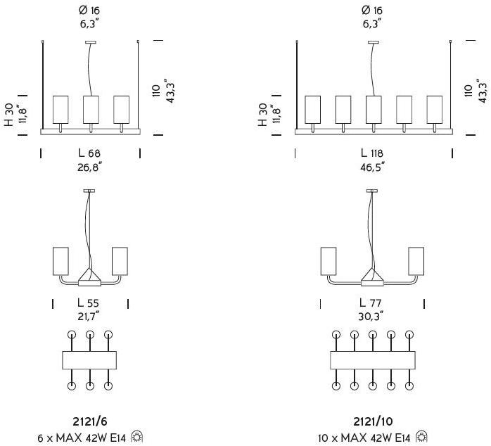 Sylcom Люстра из стекла Can can 2120/2121 - Вид №7