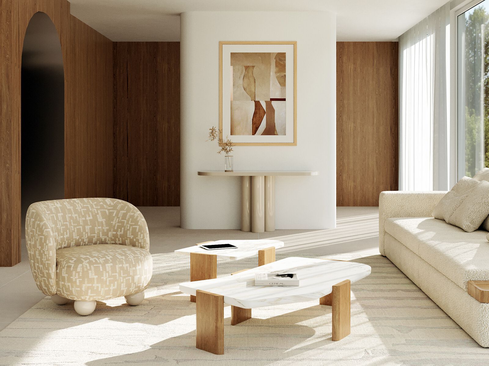 Тканевое кресло с подлокотниками ANA ROQUE INTERIORS ARCH-00143285 - Вид №1