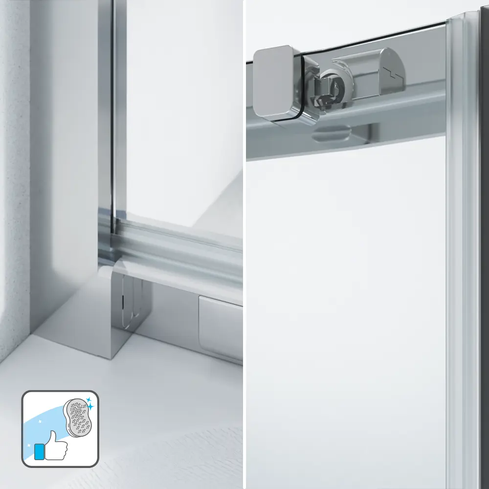 Комплект стекол для душевой ширмы Sensea Easy 1/4 круга 100x100 см прозрачное, цвет профиля на выбор STLM-2072850 - Вид №19