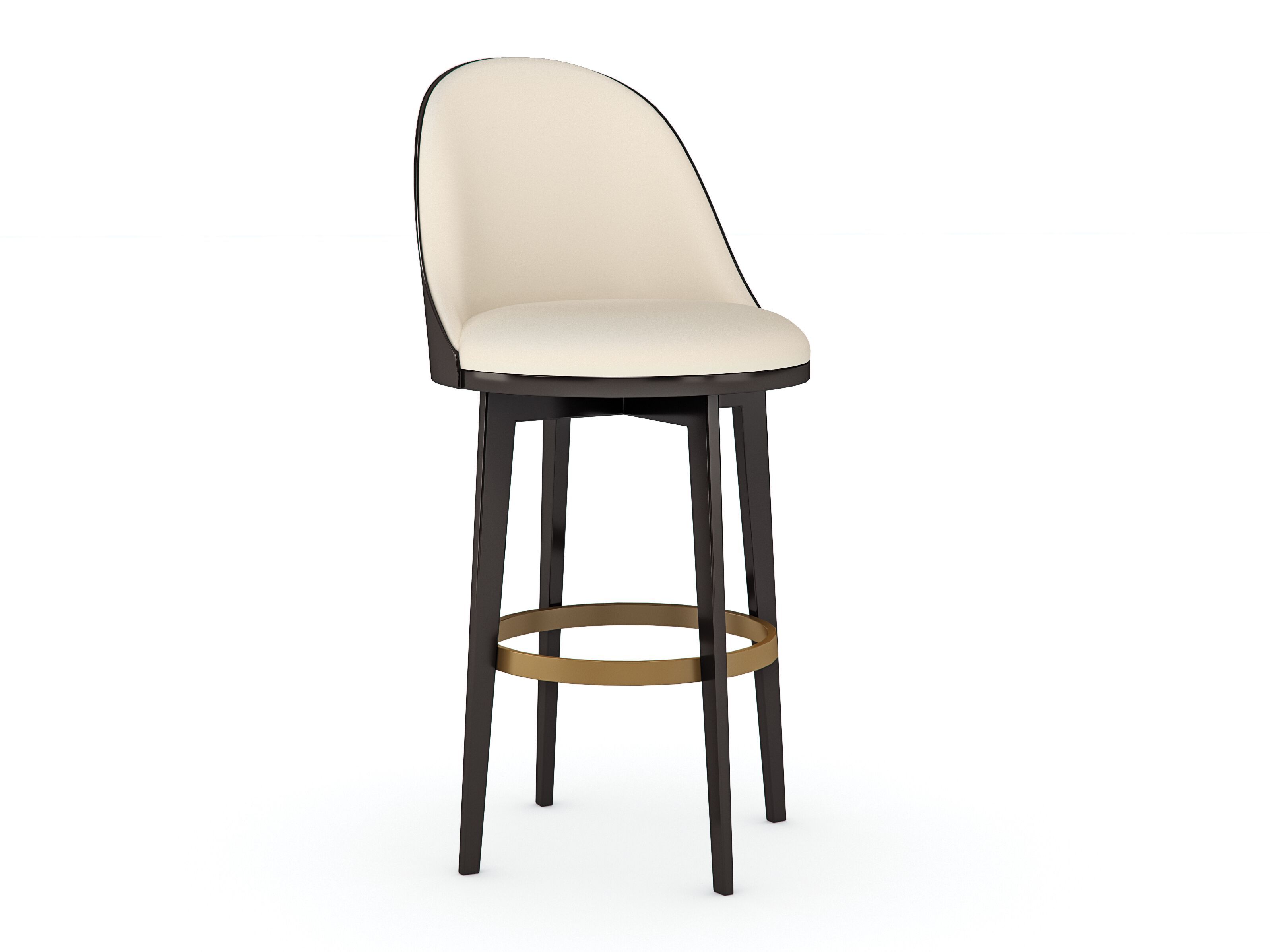 Кожаный поворотный высокий мягкий стул Caracole ANOTHER ROUND ARCH-00099739