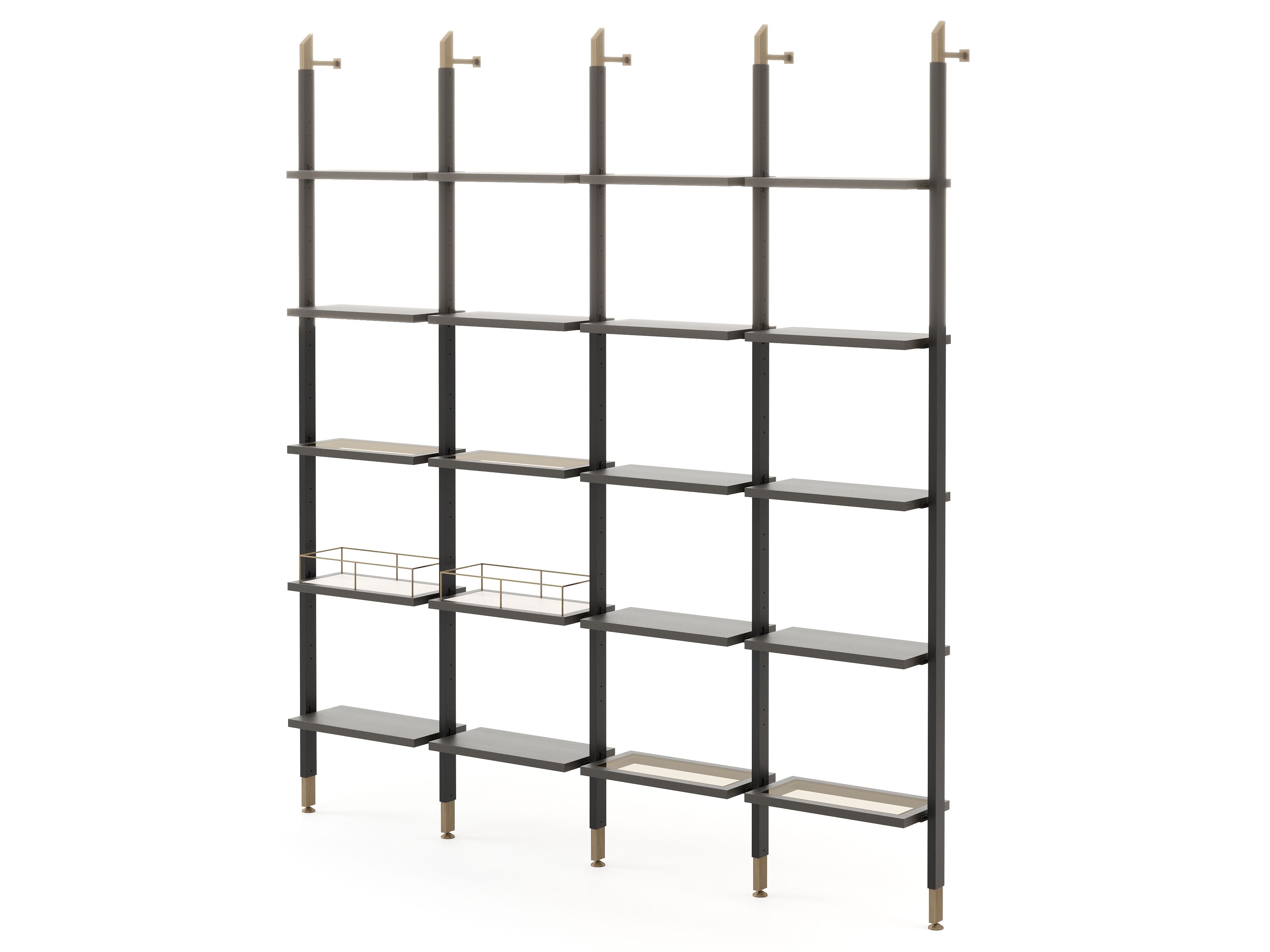 Настенный секционный книжный шкаф с подставкой для телевизора Stylish Club His &amp ARCH-00098298 - Вид №5