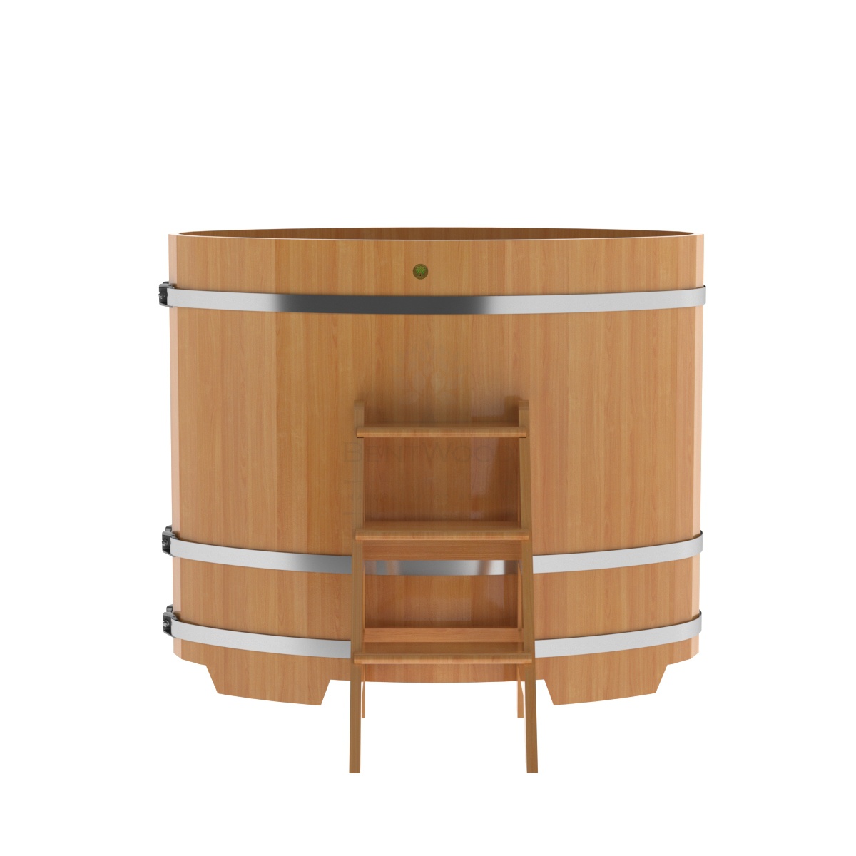 1153 Купель овальная из лиственницы 0,80х1,42х1,2 натуральная премиум Alyarus  - Вид №3