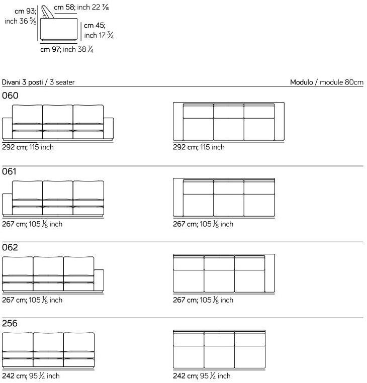 AMURA 3-х местный кожаный диван Murray Am022.060 - Вид №7