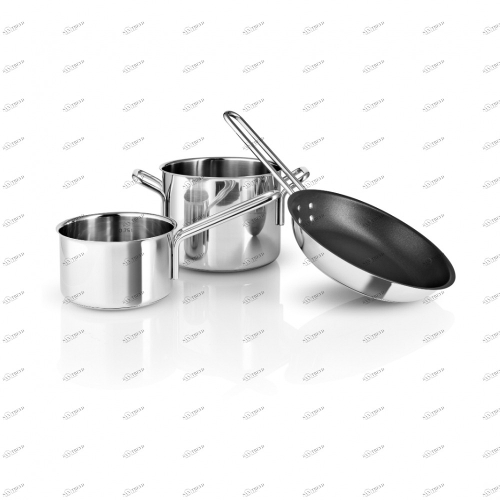 EVA SOLO 202352 Набор из кастрюли, сковороды и сотейника Stainless Steel, малый Нержавеющая сталь, алюминий 
