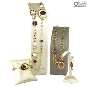 3825 ORIGINALMURANOGLASS Набор украшений Скарлатто - Коллекция Antica Murrina - муранское стекло OMG  см