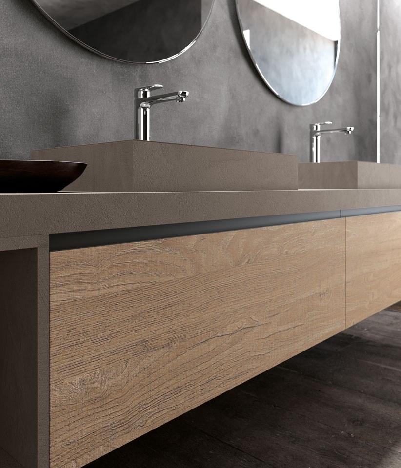 Archeda Тумба под умывальник из дерева с зеркалом Linea sun-id-1364458 - Вид №3