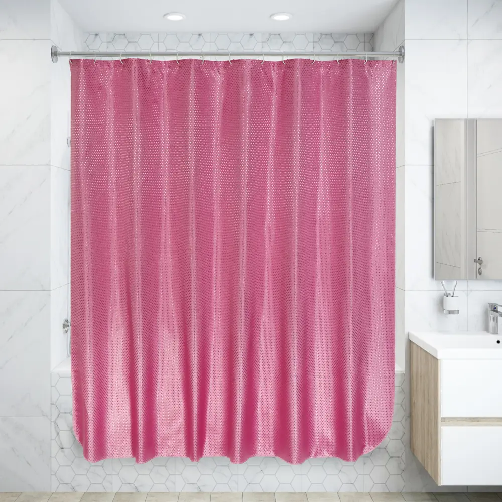 Штора для ванной комнаты «Бриллиант» 180х180 см цвет розовый ВИЛИНА STLM-2103391