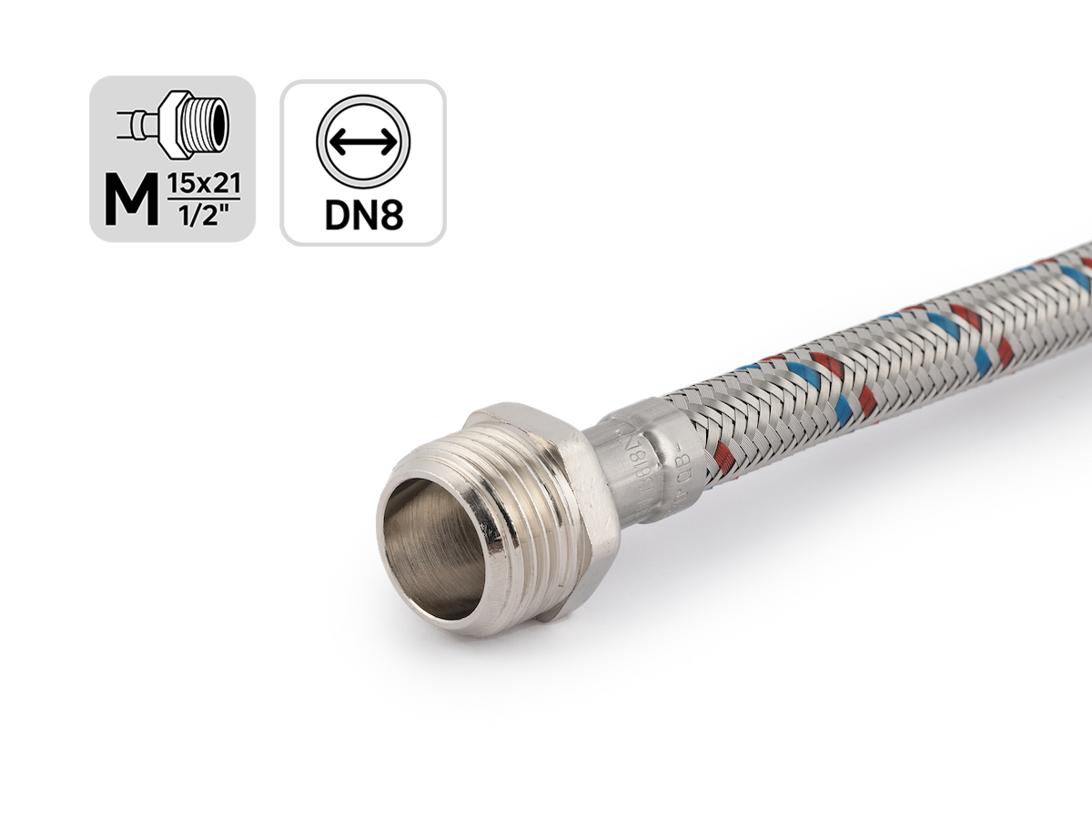 Гибкая подводка Equation для воды 1/2" 200 см - надежное подключение сантехники 82661663 STLM-0033144 - Вид №3