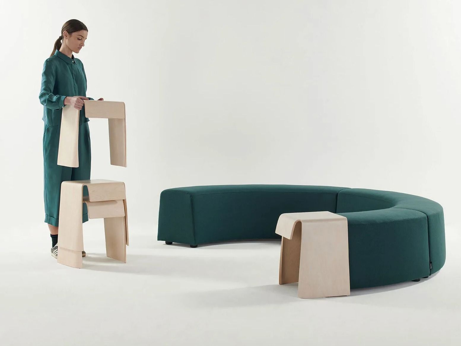 Модульная скамья из ткани Manerba Super Random ARCH-00152353