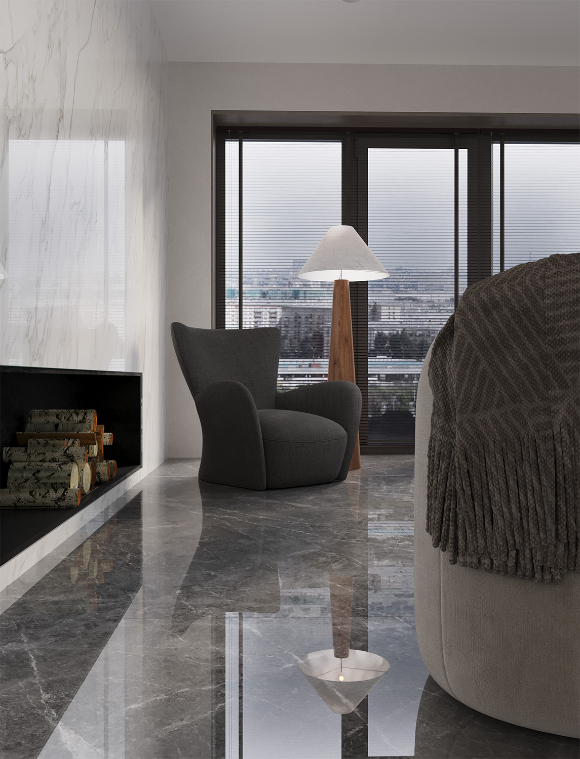 Элегантный слэб TUNDRA GRIS – воплощение роскоши и стиля STP-ST168 INCOLOR Double Polished - Вид №3