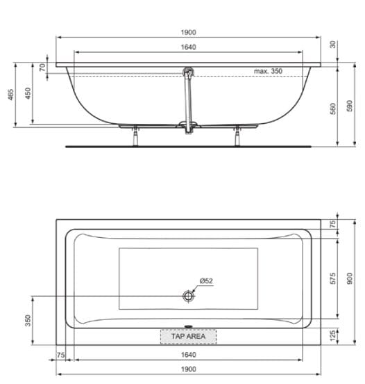 Прямоугольная ванна Ideal Standard La Dolce Vita ARCH-00117035 - Вид №1