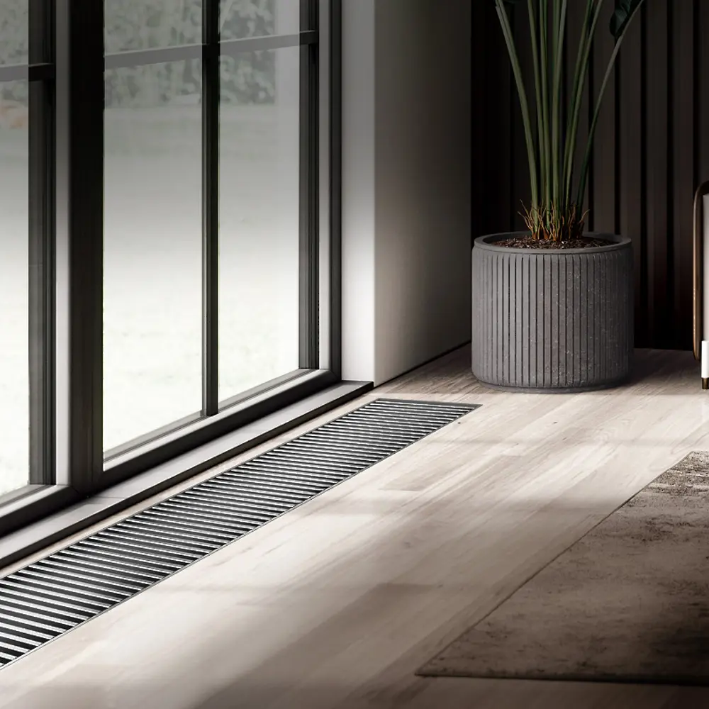 Внутрипольный конвектор Royal Thermo Atrium 1200x300x90 мм боковое подключение 1 теплообменник с решеткой STLM-2014014 - Вид №5