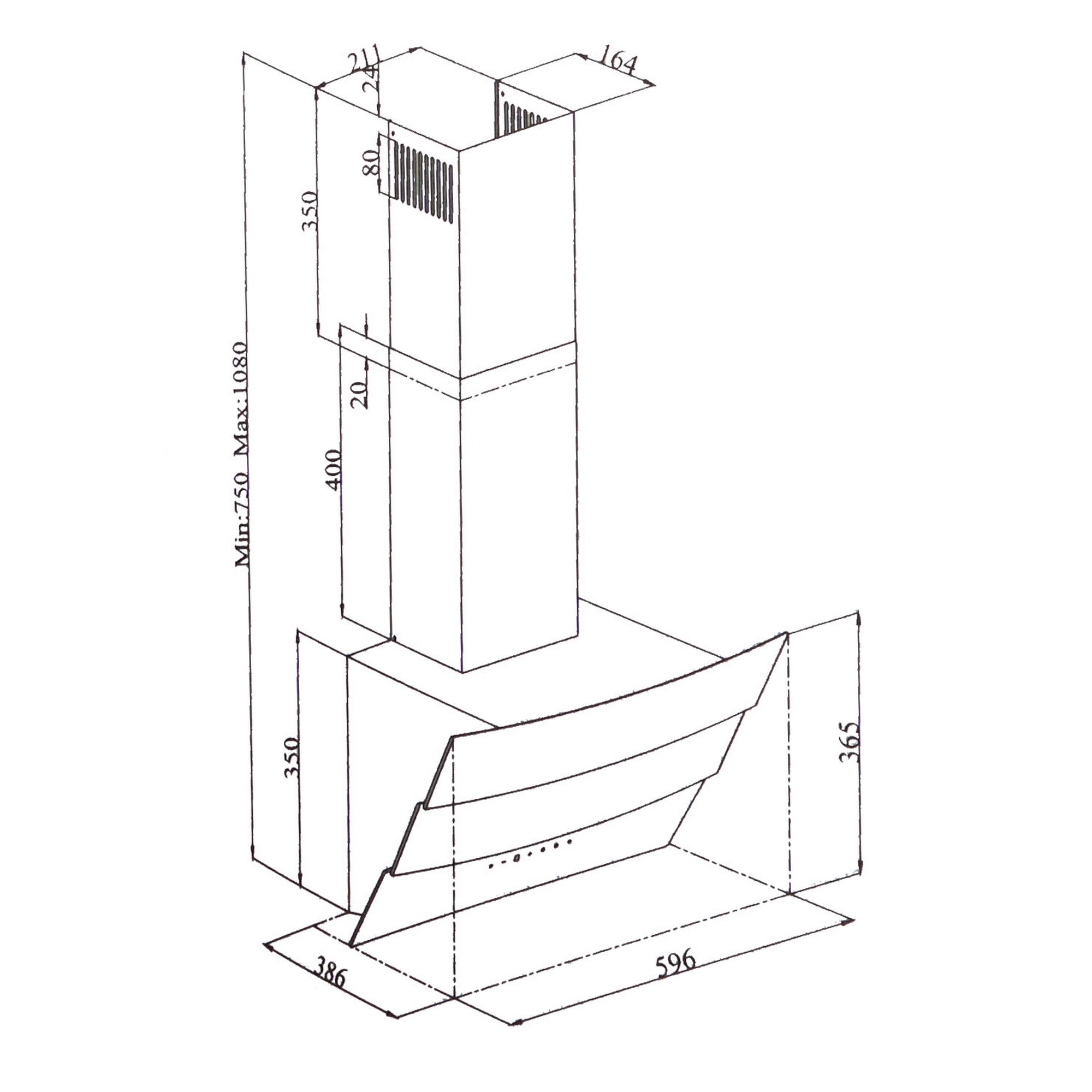 8164110 Вытяжка наклонная Beko HCA 62640 B черный/черный STDN-0040688 - Вид №11