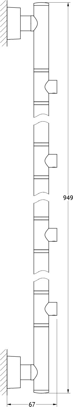 NOS 076 Штанга для 4-х аксессуаров 95 cm FBS Nostalgy - Вид №1
