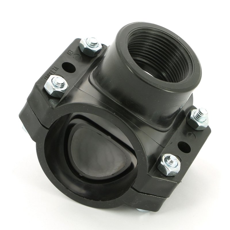 Врезка монтажная 63 x 1 1/4" ВР, 4 болта, для труб ПНД UNIDELTA 1019063005 - Вид №1