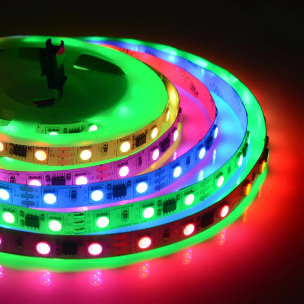 Светодиодная лента адресная SMD 5050 60 диод/14.4 Вт/м 12 В 10 мм IP20 2 м RGB белая подложка 82535313 STLM-2168943 APEYRON  - Вид №3