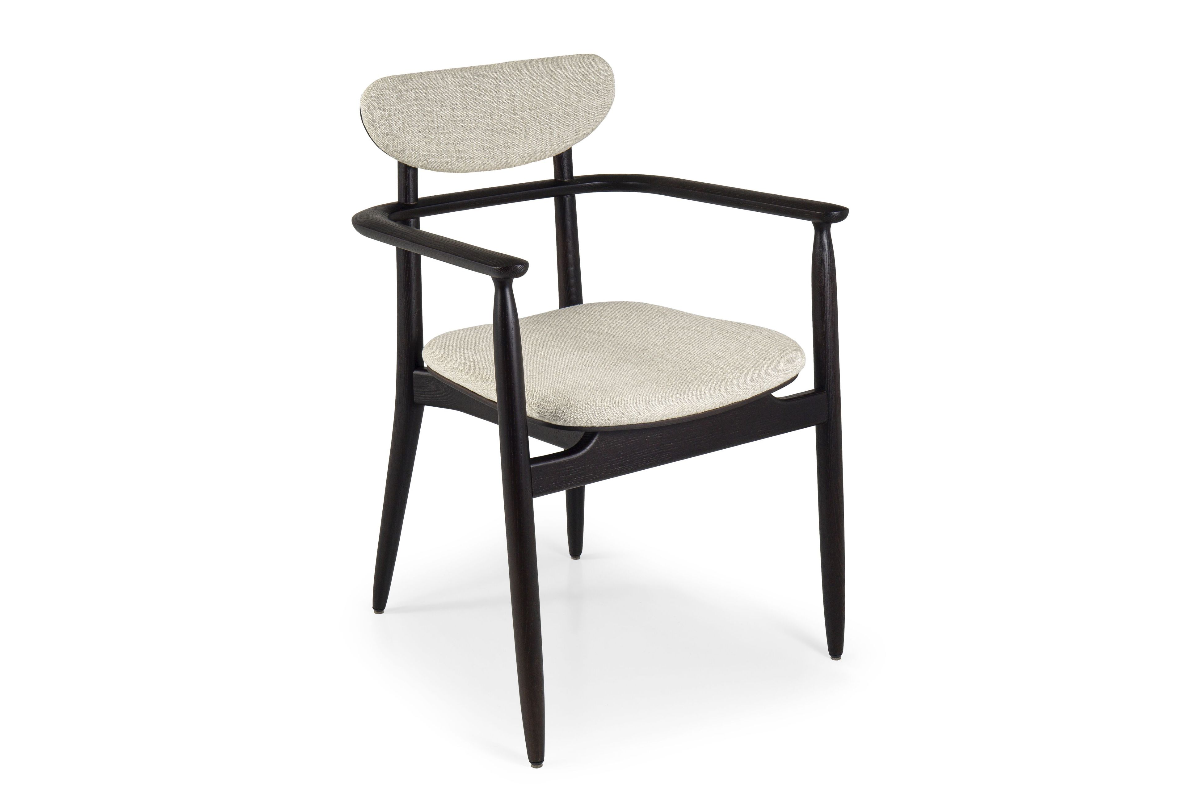 Дубовый стул с подлокотниками с мягким сиденьем Borzalino Королева ARCH-00001687 - Вид №3