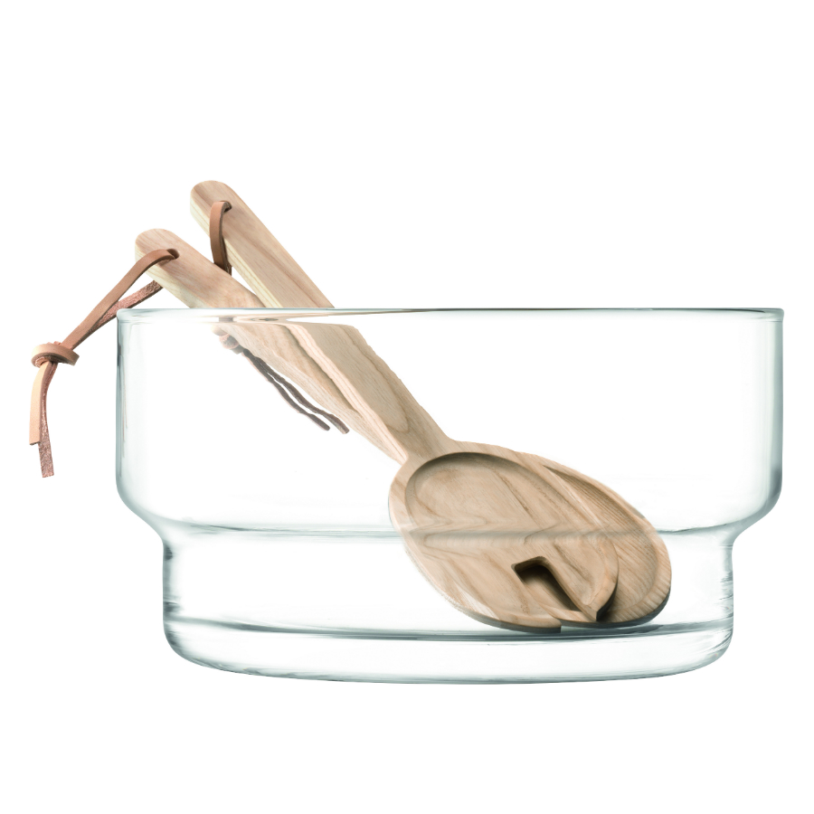 G1326-27-301 Блюдо глубокое utility с деревянными приборами d27 см LSA International 