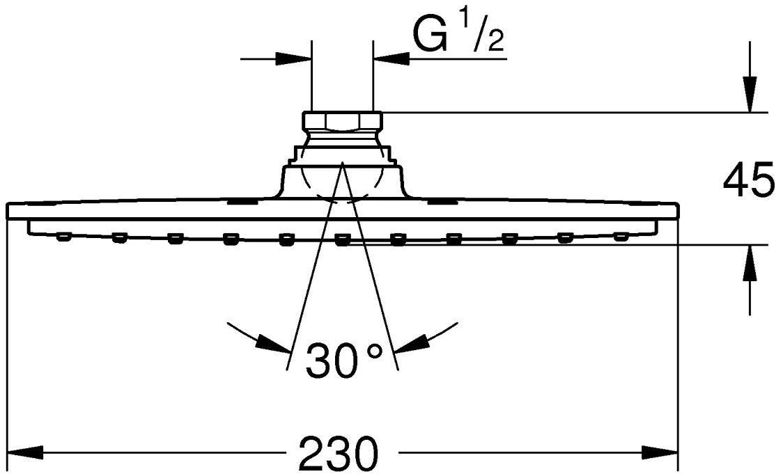 Верхний душ GROHE Rainshower Allure 230 мм, хром (27480000) - Вид №2
