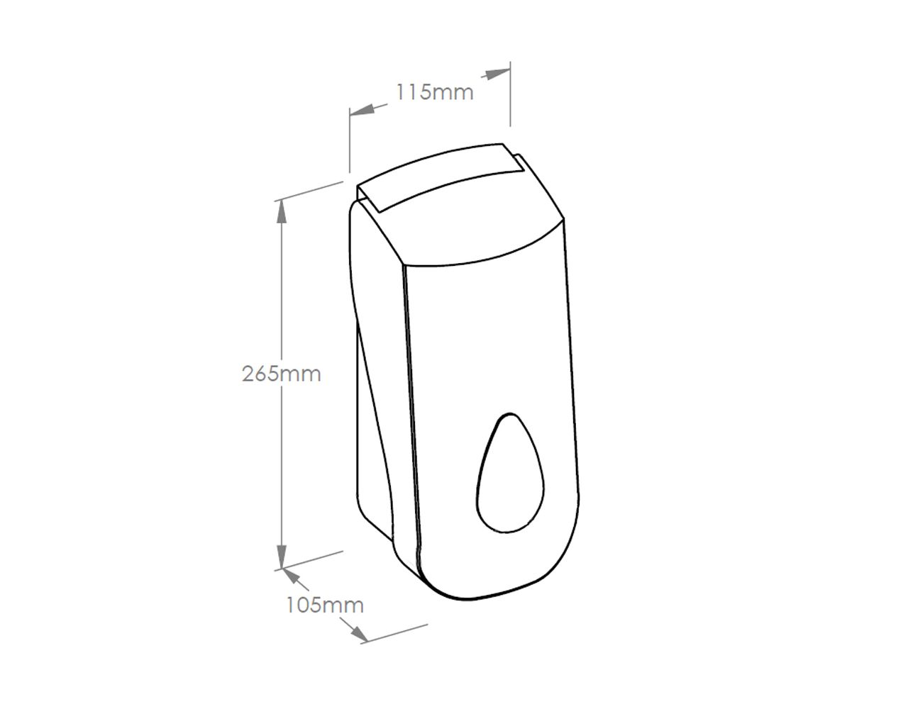DPB201 Дозатор пенного мыла TOP MAXI для картриджей 700 г, АБС-пластик, белый, серая задняя стенка, серое окно Merida  - Вид №1